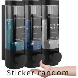 TEMU 벽걸이형 비누 디스펜서, 샤워젤 디스펜서, 3-in-1 샴푸 & 컨디셔너 디스펜서, 드릴링 불필요, ABS 소재. 욕실, 주방, 호텔 및 레스토랑에 적합