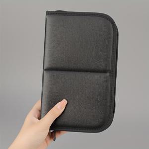 TEMU 14 슬롯 메이크업 브러시 정리 가방 - 대용량 접이식 지퍼 백, 스탠드 포함, 여행 및 가정용으로 이상적, 블랙, 화장품 브러시 홀더|밀도 정리 가방|내구성 있는 천 가방, 메이크업 정리 가방, 메이크업 가방