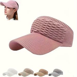 TEMU 1개 여성용 가벼운 선모자 - 통기성 및 신축성, 단색 폴리에스터, 러닝 및 야외 활동에 완벽, 블랙, 화이트, 핑크, 카키, 여름 캡 | 다기능 패션 액세서리 | 편안한 착용감, 접이식 디자인, 세탁 가능, 자수 디테일, 조절 가능한 끈, 추수감사절, 스포츠 테마, 비피더, 스타일리시하고 기능성, 캐주얼 외출, 여행용 액세서리, 라이프스타일