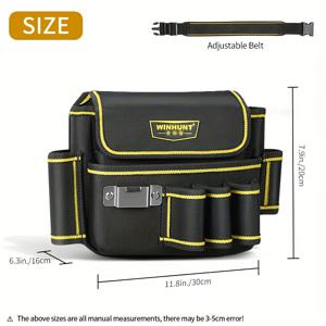 TEMU WINHUNT 벨트형 공구 파우치, 헤비듀티 공구 벨트, 전기공구 파우치, 전기기사/목수/건설용 싱글 사이드 벨트 파우치