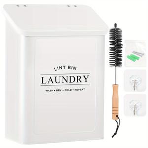 TEMU 1pc 자석 청소함, 벽걸이 금속 , 청소함, 농가 장식용 건조기 청소함, 다목적 보관 솔루션, 세탁실 보관|현대 세탁실|금속 청소함, 세탁실 액세서리