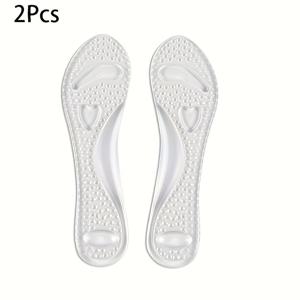 TEMU 2팩 여성용 투명 실리콘 신발 깔창 - 하트형 아치 지지대 & 미끄럼 방지 밑창, 하이힐, 샌들, 뮬용 부드러운 쿠션 뒤꿈치 패드 - 발 아치 안정화 기능이 있는 신발 인서트