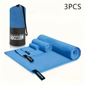 TEMU 3개 세트 퀵 드라이 아웃도어 스포츠 타월, 비치 타월, 야외 수영, 캠핑 및 피트니스에 적합, 부드럽고 피부 친화적, 사용하기 편리함|비치타올|스포츠타올