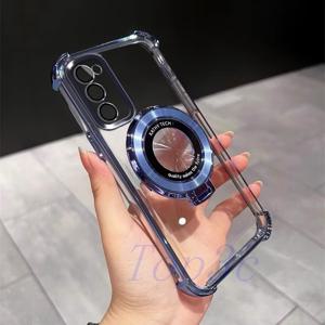 TEMU 삼성 S20 FE 5G용 스탠드가 있는 투명한 충격 방지 폰 케이스, 코너 에어백 보호 기능이 있습니다.