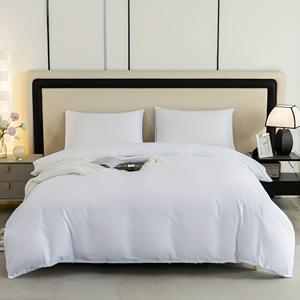 TEMU 3피스 화이트 다운 이불 침구 세트, 이불 커버 1개 + 베개커버 2개, 코어리스, 부드럽고 편안함, 침실 및 게스트룸에 적합