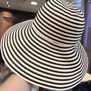 TEMU 1pc 접이식 여름 낚시모자, 여성용 - 긴 태양 차단 버킷 모자, 탄성 핏, 수공예, 해변 및 야외 활동에 적합, 해변 액세서리 | 패션 헤어웨어 | 탄성 헤드밴드 모자---바람 방지 로프 포함|여름모자