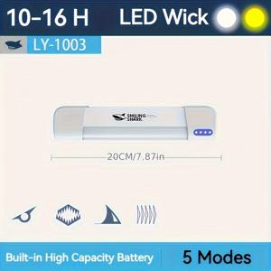 TEMU 1개 스마일 상어 충전식 마그네틱 언더후드 작업등, 초고휘도 LED, 고반사 인덱스 폴리머, USB 충전, 강력한 자석, 차량 수리, 검사, 차고, 작업장용 비상 캠핑 라이트, 광택 금속 마감