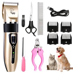 TEMU 고양이용 해피 펫 그루밍 키트 - USB/배터리 구동, 가위, 빗, 브러시 및 손톱깎이 포함 - 모든 품종 및 크기에 적합, 고양이 그루밍 필수품|모던 그루밍 키트|내구성 있는 플라스틱 구조, 고양이 그루밍 용품|손톱깎이