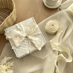 TEMU 1롤 보호 시크 주름질 폴리에스터 리본 - 선물 포장, 부케 장식용 핸드메이드 룩 리본 (크리스마스, 발렌타인데이, 어머니날) - 우아한 스타일 공예 용품, 크리스마스 선물 포장용 리본, 부케 장식, 소프트 쉬닝 마감