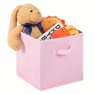 TEMU 다용도 접이식 보관 큐브 - 옷 및 잡화용 사각형, 뚜껑 없는 정리 바구니, 직물 재질, 선반 바구니