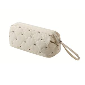 TEMU 대용량 헤어 드라이어 및 컬링 아이언 정리 가방 - 다기능 메이크업 포켓, 퀼트 디자인, 미용 도구 및 액세서리용 휴대용 보관함, 미용 필수품 정리|퀼트 텍스처 가방|강력한 손잡이, 헤어 케어 액세서리