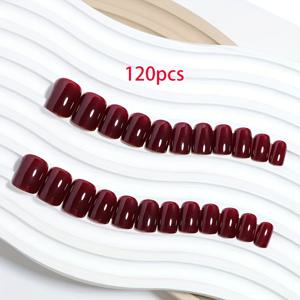 TEMU 120개 예쁜 네일 팁 - 우아한 & 블랙, 쉽게 적용할 수 있는 스퀘어 짧은 네일 스티커, 여름과 연중용으로 완벽한, 쉽게 적용할 수 있는 네일|우아한 네일 스타일|스퀘어 네일 형태