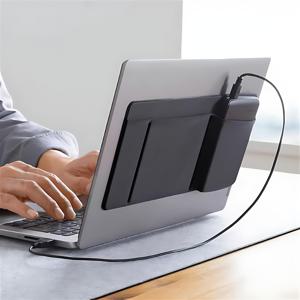 TEMU 3포켓 노트북 마우스 정리 가방 - 휴대폰, 터치펜 & 마우스 다용도 수납 파우치, 맥북 및 랩탑용 접착식 스토리지 백 - 비즈니스 스타일 블랙