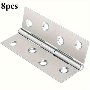 TEMU 8개 현대형 강력한 스테인레스 스틸 접이식 문 힌지, 3.5인치 - 조용한 닫기, 방수 및 녹방지, 단단한 목재 문, 가정 가구, 보석 상자 및 DIY 공예용으로 다듬어진 마감 | 튼튼한 내구성 구조|폴딩박스|도어클로저