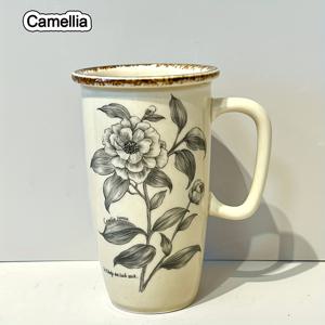 TEMU 1개 빈티지 플로럴 세라믹 커피 머그 - 우아한 프랑스 레트로 디자인 & 꽃, 12.8oz/380ml, 식기세척기 사용 가능, 커피, 차, 우유, 주스, 코코아 재사용 가능 - 추수감사절, 크리스마스, 생일, 커피 바 액세서리 완벽한 선물|텀블러