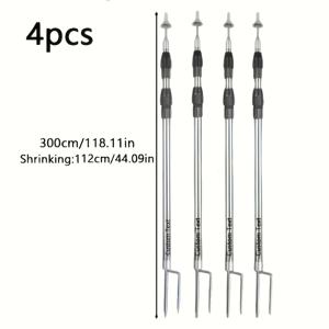 TEMU 맞춤형 4pcs 캐노피 텐트 지지대 세트, 차양, 현관, 그늘망 등에 적합 - 조절 가능한 길이와 맞춤 각인 텍스트