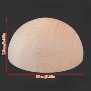 TEMU 2사이즈 재활용 소나무 목재 세라믹 몰딩 몰드 - 반구형 DIY 점토 성형 도구, 그릇 및 장식품 제작용, 정밀 디자인과 내구성 있는 비전기 공예 몰드