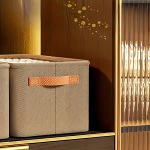 TEMU 손잡이 없는 단순한 천으로 만든 보관함, 다기능으로 두꺼운 프레임을 사용한 쌓을 수 있는 보관함, 가정, 기숙사, 옷장, 공간 절약을 위한 보관함, 선반용 보관함