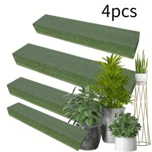 TEMU 4pcs 대형 크기 긴 스트립 커팅 폼 벽돌, DIY 공예용 재사용 가능한 꽃 도자기, 사무실, 발코니, 웨딩 꽃 장식용 폼 매트, 크리스마스, 어머니의 날, 부활절 가정 녹색 장식에 적합