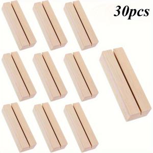 TEMU 30개 천연 나무 테이블 숫자 스탠드 | 튼튼한 가로형 바 디자인, 결혼식, 파티, 크리스마스, 발렌타인데이, 아버지의 날, 졸업식, 하누카, 부활절, 할로윈, 추수감사절 및 기타 기념일에 적합.