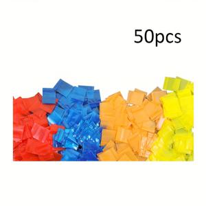 TEMU 50팩 1x1인치 미니 자체 밀봉 백 4mm 투명 지퍼 파우치 - 재사용 가능한 플라스틱 보관 가방, 주얼리, 스낵, 나사 액세서리 (다양한 색상 구성), 미니 스토리지 파우치, 생동감 있는 컬러 파우치, 컴팩트 디자인