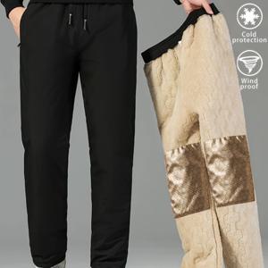 TEMU 그래핀 처리된 남성용 겨울 보온 & 아이스 스케이팅 팬츠 - 루즈핏 스노우 스포츠 팬츠, 포켓, 스키, 아이스 스케이팅 및 야외 활동용 손세탁 가능 (단색)|스포츠|냉장고바지|남자바지