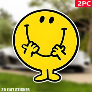 TEMU 2개 대형 7.5인치 노란색 유쾌한 얼굴 비닐 스티커 - 캐릭터 데칼, 가방, 랩탑, 헬멧, , 자동차 외부용 내구성 강한 매트 마감 자체 접착식 스티커 (차량 창문, 트럭, 유리용)