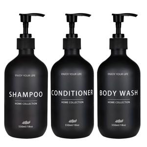 TEMU 3개 세트, 500ml/16.9oz 펌프 디스펜서 병 – 컨디셔너, 샴푸, 샤워젤 & 핸드솝용 재사용 가능 리필 용기