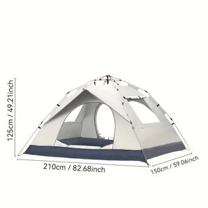 TEMU 1개 4인용 가족 캠핑 텐트 - 초경량 휴대용 팝업 텐트, 쉬운 설치, 견고한 프레임 & 사각형 설계, 하이킹, 해변, 사냥용 - 간편한 설치