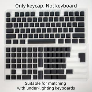 TEMU 측면 각인 투명 키캡 - 순백색 & 검정 체리 높이 PBT 소재, 6, 25U 61/68/75/84/87/98/99/100/104/108 호환, 디자인의 로어 라이트 키보드용, 키보드 액세서리, 세련된 키보드 장식, 내구성 있는 키보드 액세서리