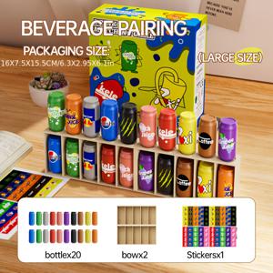 TEMU 어린이 음료병 메모리 매칭 게임, 색상 인식 논리 사고 장난감, 부모-자녀 상호작용 가족 보드 게임, 관찰 및 반응 훈련을 위한 멀티플레이어 챌린지, 교육용 생일 선물 (남아 여아 3세 4세 5세 이상)