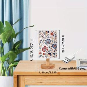 TEMU 1개 중국풍 청화백자 무늬 램프 - 따뜻한 빛, 플러그 앤 플레이 버튼 제어, 우아한 침대/커피 테이블 램프, 부드러운 분위기 조명 (전구 교체 불필요) - 선물 추천