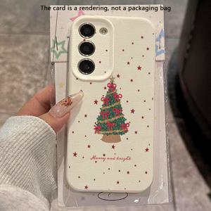 TEMU 크리스마스 트리와 빨간 별, 기분 좋고 밝은 디자인 삼성 갤럭시 S23 폰 케이스용, S22/S24/A32/A35/A55/A71/A72/S23 울트라/S24 울트라 호환 가능. 내구성 있고 충격 방지 TPU 소재 보호 커버, 간단하고 축제적인 선물 다양한 행사에 적합