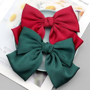 TEMU 여성용 우아한 리본 헤어 클립 2개 세트 - 레드 & 퍼플 색상 대형 새틴 리본 보우, 업두, 포니테일, 번을 위한 안전한 고정, 크리스마스 선물 헤어 액세서리, 전원 필요 없음, 귀여운 머리핀, 포니테일 홀더, 세련된 스타일, 부드러운 질감, 여성용 리본 헤어핀, 대형 리본 헤어핀, 리본 헤어핀