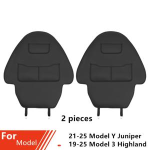 TEMU TESLA 모델 Y Juniper 시트 등받이 킥 방지 매트 (21-25 모델 호환) 및 19-25 모델 3 Highland 후면 보호 커버, 장식용 전면 쿠션 패널 2개 포함