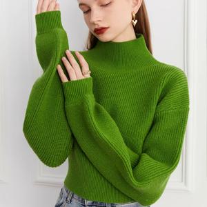 TEMU 여성용 편안한 그린 긴팔 스웨터 - 하이넥, 리브드 질감, 가을/겨울 캐주얼 풀오버, 부드럽고 편안함, 캐주얼 의상에 완벽, 여성 터틀넥 탑, 여성 터틀넥 탑, 여성 터틀넥 탑, 여성 점퍼, 겨울 옷, 가을 옷, 겨울 스웨터, 여성 스웨터, 여성 스웨터, 여성 스웨터, 여성 스웨터, 여성 스웨터