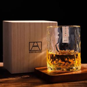 TEMU 핸드메이드 망치질 유리컵, 선물박스 포함, 위스키 글라스, 에도 글라스, 물컵 및 맥주잔 200ml