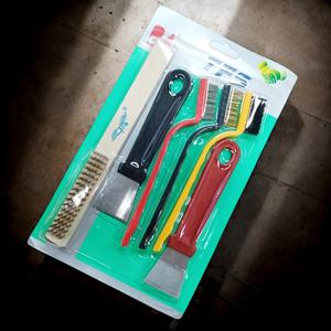 TEMU 홈 클리닝 6종 세트: 주방 스토브 & 후드 브러시 + 싱크 스크러버, 다기능 스패츌러와 다양한 사이즈의 갭 브러시로 강력한 얼룩 제거 – 이상적인 욕실 물때 제거기 / 타일 샤워 클리너 / 발코니 코너 먼지 수집기. 내구성 있는 브러시와 면도날 모양의 날이 어떤 환경에서도 사각지대나 표면 손상 없이 청소 가능