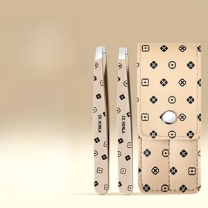 TEMU 2개 세트 경사 눈썹 집게 + 평면 눈썹 집게 스테인리스 스틸 정밀 집게 쉬운 정확한 제모 경사 빠른 트리밍 평면 눈썹 제모 도구 세트