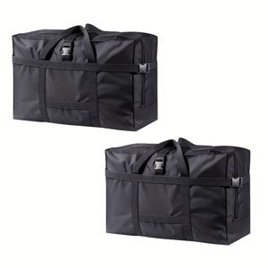 TEMU 2개 세트 초대형 헤비듀티 접이식 여행 가방 & 수납 가방 - 지퍼 칸막이 포함 헤비듀티 짐, 항공기 이동용 박스 디자인, 공간 절약 접이식 시스템, 이사, 휴가, 수납용 내구성 있는 원단 (다양한 색상: 카키, 네이비, 블랙) - 대가족 및 대량 물품에 이상적, 세탁기 및 드라이클리닝 가능, 레트로 스타일 짐 세트|폴딩박스