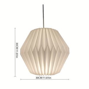 TEMU 모던 스칸디나비아 접이식 오리가미 드럼 램프쉐이드 - 천장 및 테이블용 화이트 페이퍼 콘 디퓨저, 팬 디자인, 표준 기구 호환 (배선 불필요) - 홈, 카페, 레스토랑, 사무실에 적합