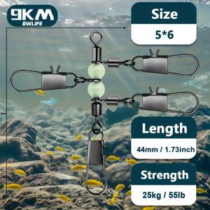 TEMU 글로우 비즈가 있는 T자형 교차 라인 스위블 20개 세트. 인터록 핀이 있는 커넥터 스위블로 설계되어 서핑 낚시용입니다.