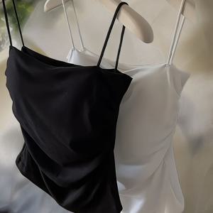 TEMU 세련되고 섹시한 여성용 캐미솔, 허리 주름 디자인의 투피스 세트. 봄, 여름, 모든 계절에 적합합니다.