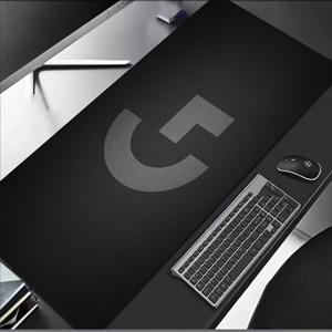 TEMU 1개 대형 로지텍 스타일 로고 미끄럼 방지 데스크 매트 - 미끄럼 방지 고무 베이스 & 표면, 키보드 & 마우스 패드 PC 게이밍/오피스용, 로지텍 브랜드 디자인 컴퓨터 액세서리 (블랙) - 테크 사용자를 위한 이상적인 선물|컴퓨터책상