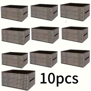 TEMU 10개 스타일 패브릭 수납 상자, 직사각형 접이식 정리 바구니 (강화 손잡이 포함), 다기능 옷장 상자 (옷장 및 침대 밑 수납용), 가정용 수납, 사계절 의류 관리, 스카프 수납 캐비닛