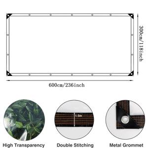 TEMU 헤비듀티 3.05x6.1m 투명 방수 타프 버클 - 자동차, 현관, 파티오, 차양 및 야외 캠핑에 완벽|캠핑용품