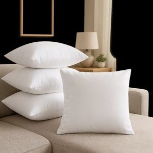 TEMU 4pcs 화이트 베개커버 세트 (베개솜 미포함) – 부드러운 장식용 베개커버, 크리스마스 디자인, DIY 친화적, 소파, 침대, 쿠치에 적합 – 폴리에스터 – 내구성과 편안함 – 얼룩 제거 또는 손세탁 가능|베개커버|DIY|쇼파침대