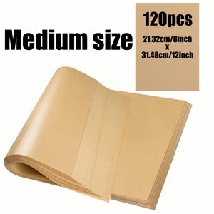 TEMU 120매 고강도 논스틱 베이킹 페이퍼 - 12x16인치, 8x12인치 & 6x8인치 미리 재단된 파스텔 시트, 무세제 방수, 내열성 & 매우 두꺼운, 식품 등급 일회용 라이너 (에어프라이어, 오븐, 케이크, 빵, BBQ & 베이킹용)|에어프라이어