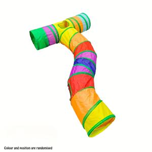 TEMU 접이식 고양이 터널 장난감 - 무지개 통로 & 터널 포함, 업그레이드 S+T 타입 인터랙티브 펫 플레이하우스 (고양이, 강아지, 페럿, 토끼용) - 컬러풀 은신처, 내구성 있는 운동 및 은신 공간