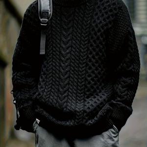 TEMU 남성용 기모 스웨터 - 부드럽고 따뜻한 풀오버 스웨터, 가을/겨울, 일상복 & 포멀룩 - 관리 용이한 아크릴 스웨터, 오피스, 파티, 캐주얼 웨어 - 남성 의류, 스웨터, 오피스룩, 클래식 니트, 포근한 원단